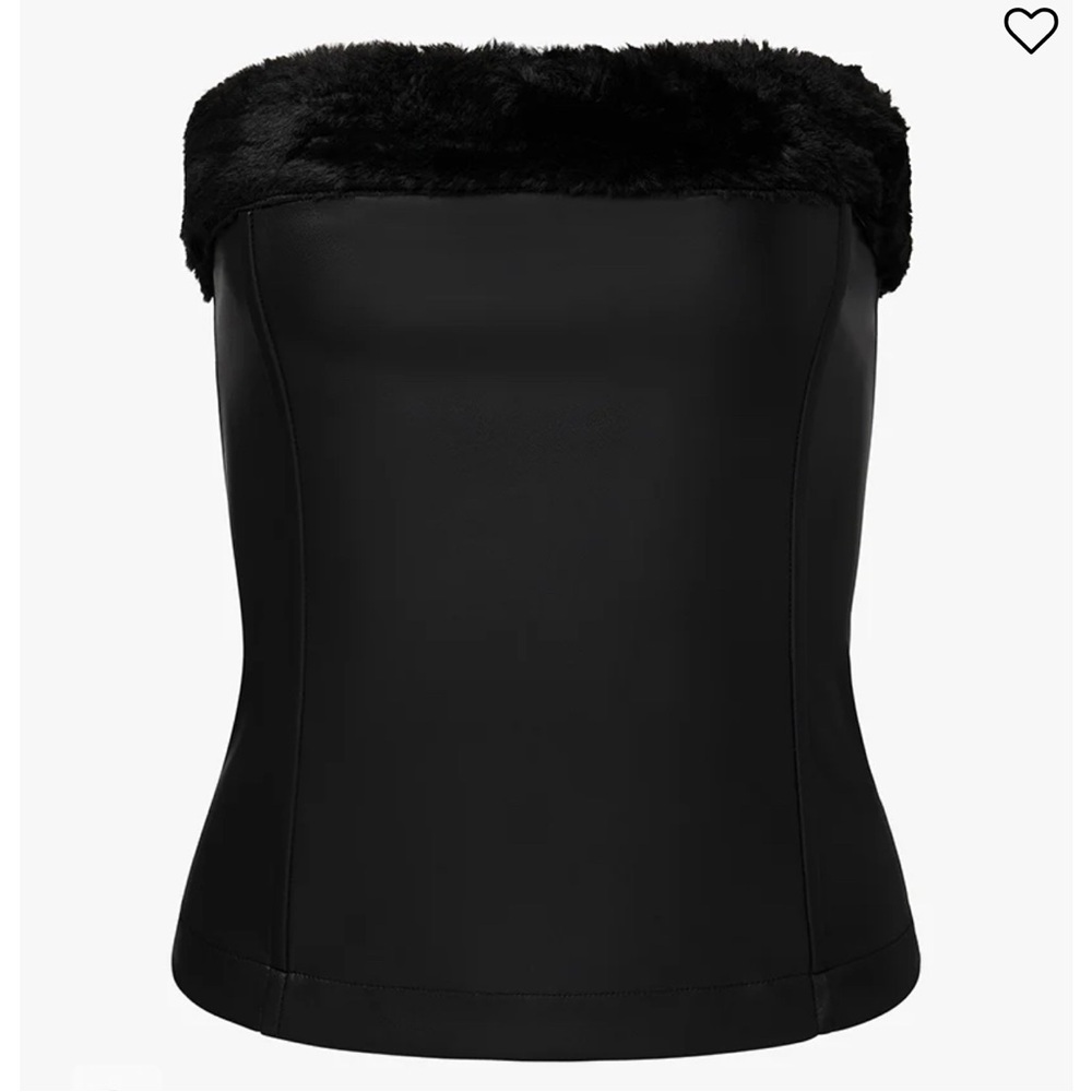 WeWoreWhat Faux Fur Corset Top